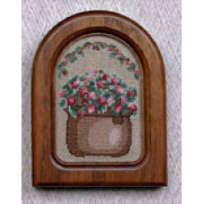 Floral Basket WITH walnut frame